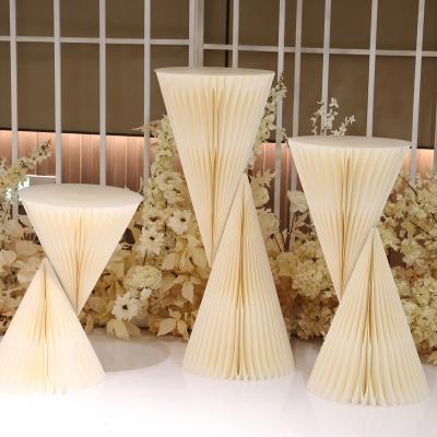 China DG003 White Folding Storage Wedding Stage Property Decoration Dessert Table Stand Pedestal Decorations For Wedding Event for sale