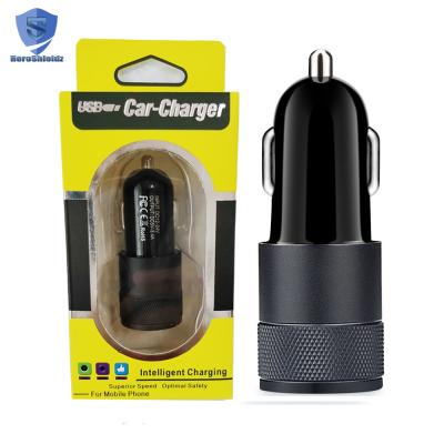 China Faster Than 2018 Success 3.1A Dual Car Charger Access, 2.4A Aluminum Alloy Small Gun Dual USB Car Charger Adapter Fast Charging for sale