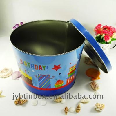 China Sold at home and abroad good quality blue round cookie and candy packaging tin cans for sale