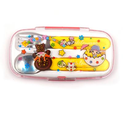 China Sustainable Baby Cutlery Set With Dishwasher Safe For Kids , Kids Travel Case Flatware Weaning And Learning To Use for sale