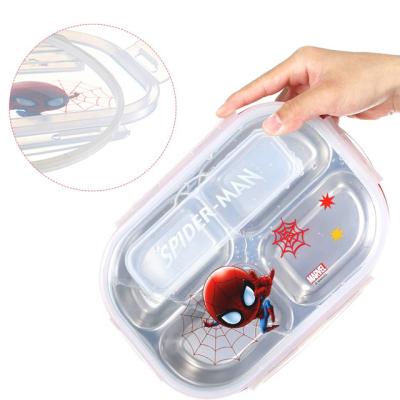 China Dishwasher Safe Stainless Steel Divided Bento Snack Box with Lid for Kids and Toddlers BPA Free for sale