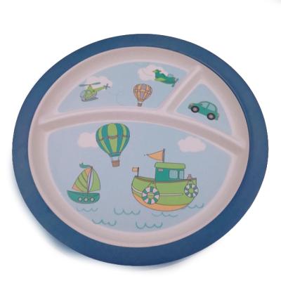 China Eco - Friendly Kids Divided Dinner Plate / 3 Section Cute Melamine Dish For Toddler for sale