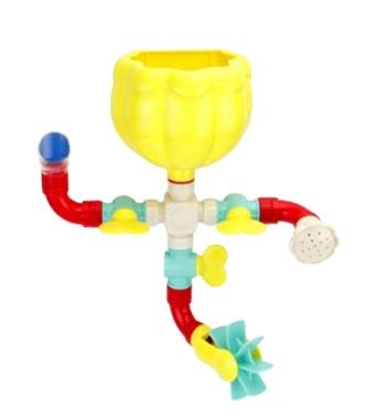 China Wholesale DF suction cup bath toy water injection baby bath tube toy with sucker waterfall mill bathtub spinning toys KB302996 for sale