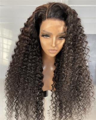 China Body Wave 4x4 13x4 Lace Frontal Wig Water Wave Glueless Brazilian Half Lace Wig Pre Plucked Full Hair Lace Wigs For Black for sale