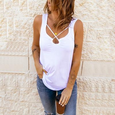 China Free Shipping Sexy Full Women's Other Q262 Cropped Crop Clothes Summer Off The Shoulder Tank Top Halter Cotton Solid Women Sleeveless for sale