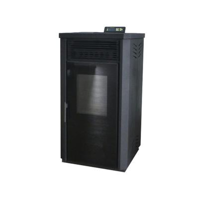 China Cast Iron Double Door Black Glass Pellet Stove With Remote Control CE EN14785 for sale