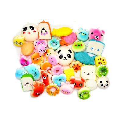 China Random Cute Squishy Slow Food Mini Squishies Slow Rising Toys color and size PU bounce toy simulation animal for sale