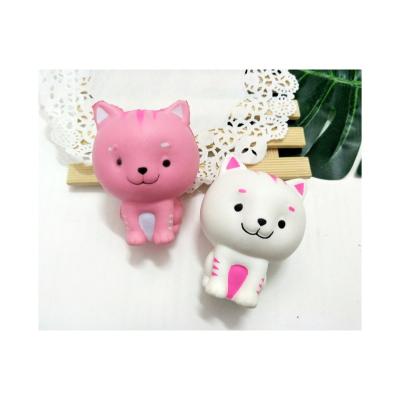 China Small Pink Mini Kawaii Cat Slow Rising Squishies Silicone Squeeze Toys Decompression Toys Bound by Cat White Little Cat Slow Again for sale