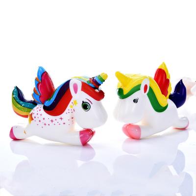 China Blue\Colorful\Yellow\Pink Unicorn Slow Rising Flying Horse Galaxy Effort Relieve Squishy Children Play Squeeze Toys for sale