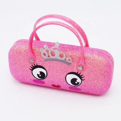 China Handcrafted cartoon glass handbag cute glass case for children and students portable anti pressure for sale