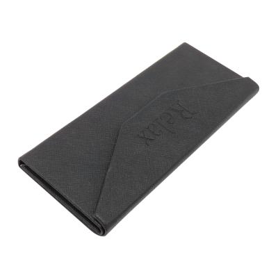 China Durable Classic Black Triangle Hard Glass Pu Foldable Handmade Leather Cardboard Case for sale