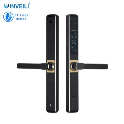 China Smart Keyless Door Lock Cylinders TTT Lock App Lock Password Card Door Security Stainless Steel Aluminum Wooden Door BLE Door Lock For Apartment for sale