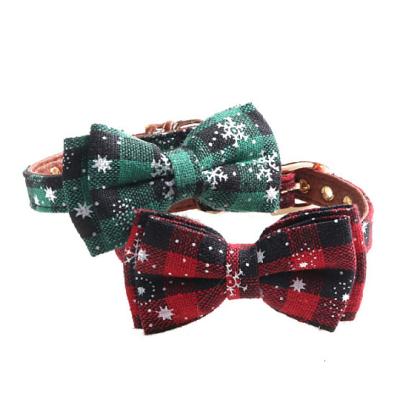 China New Design Custom Christmas Cat Bow Tie Collar Decorative Detachable Cat Collar with Bell for sale