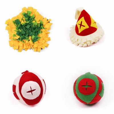 China 2021 Viable Christmas Stocking Dog Nose Toy Set Colorful Pet Ball Toy Gift for sale