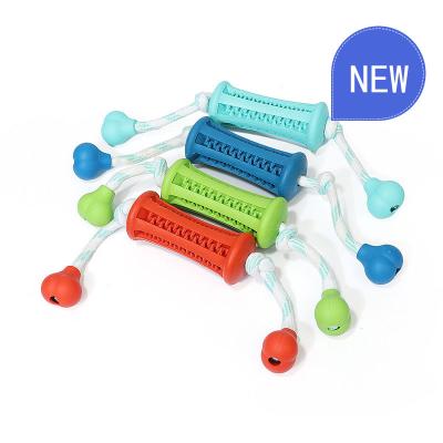 China 2021 New Coming Viable Durable Dog Toy Stick Rubber Dogs Chewing Molar Toy With Rope for sale