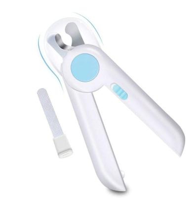 China 2021 ABS Stainless Steel Pet Nail Clipper Viable Sharp Pet Grooming LED Dog Nail Cutter for sale