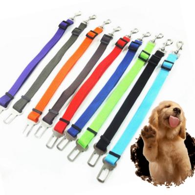 China Durable Multi Color Adjustable Rope Leash Belt Quick Release Pet Dog Car Seat Belt for sale