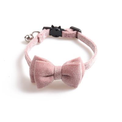 China Cat Bow Tie Collar Lint Detachable Cute Personalized Decorative Cat Collar With Bell for sale