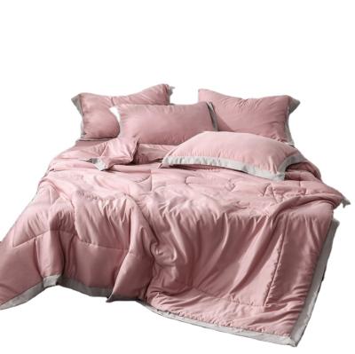 China Washable Wide Edge Summer Double Solid Color Tencel Cool Wash Comforter for sale