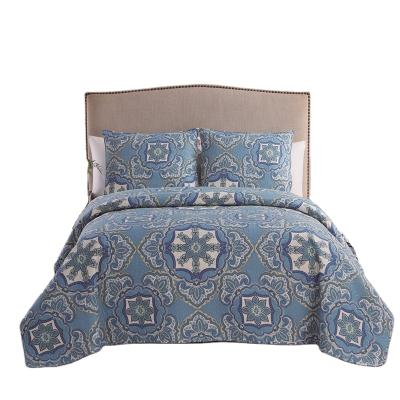 China 2019 Summer American Vintage Pastoral Spring / Printing Ultrasonic Comforter Sets Three Piece Comforter Set for sale