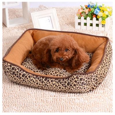 China Durable Short Warm Animal Suede Print Plush Pet Bed Plush Dog Bed Quality Anti Slip Pet Accessories for sale