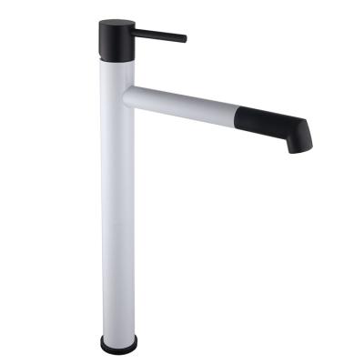 China Modern Designed Modern Black White Brass Bathroom Faucet Basin Mixer Tap for sale