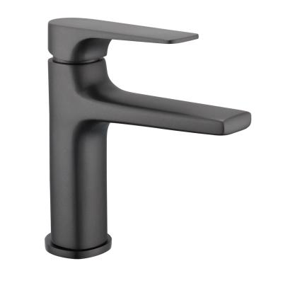 China Bathroom Modern Gray Faucet Metal Hot Cold Water Basin Mixer Tap for sale