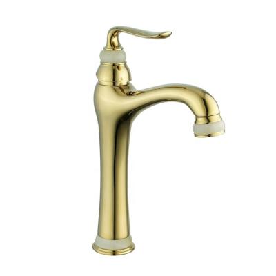 China JOINSUN CLASSIC Single Handle Jade Ornament Tall Gold Bathroom Faucet,Hot Sale Modern Water Faucet Mixer,New Products Nickel Gold Faucet for sale