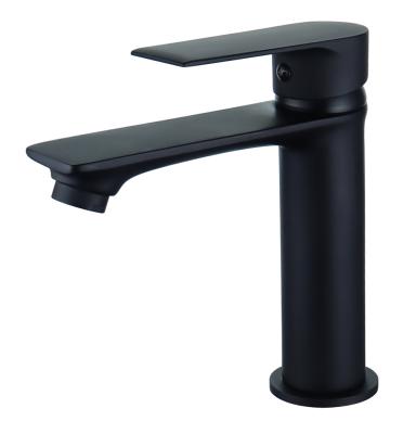 China Metered Faucets Black Single Handle Bathroom Sink Faucet Brass Bateria for sale