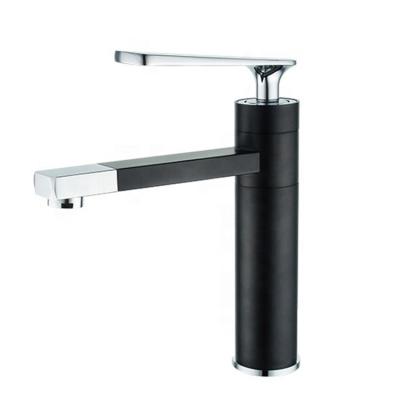 China JOINSUN Contemporary Brass Body Zinc Handle New Design Faucets, Black Painting Brass Bathroom Basin Mixer Tap, Durable Popular Matte Black Mixer Tap for sale