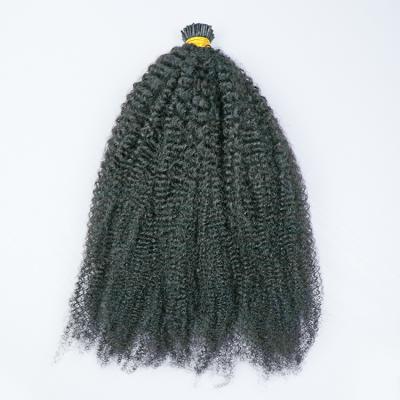 中国 Cuticle In The Same Direction Afro I Tip Curly Hair, Brazilian Hair I Tip Hair Extension Wholesale 販売のため