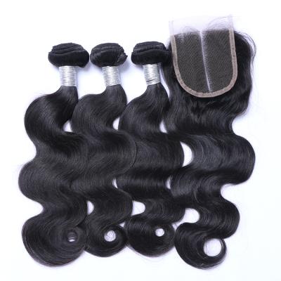 Cina Can be dyed& straighten& permed& wholesale 8A 9A 10A bleached cheap cuticle aligned brazilian hair bundle with closure in vendita