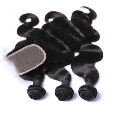 Cina Can be dyed& straighten& permed& wholesale cheap unprocessed virgin bodywave hair bundles and closure bleached hair in vendita