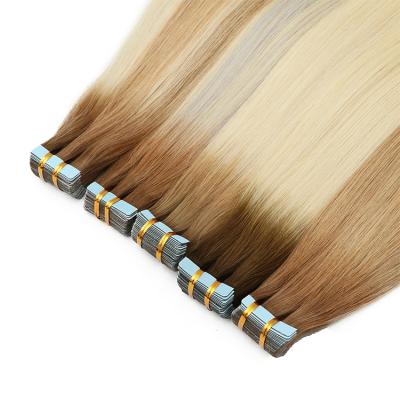 China Top Quality Cuticle Aligned Silky Straight 12A Wave Virgin Human Hair Double Drawn Tape Hair Extension Te koop