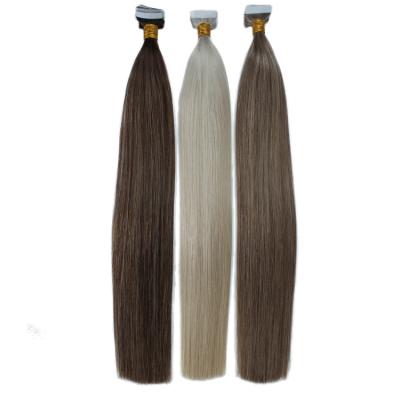 China Best Quality Virgin Straight 100% Human Hair Wave Tape European Silky Straight Hair Extension for sale