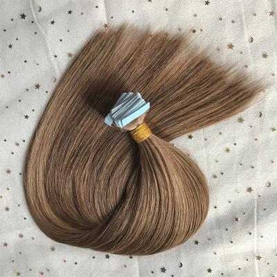 China Pulled Piano-color Remy Tape In Hair Extension Wholesale Double Invisible Silky Straight Wave In Hair Extension Te koop