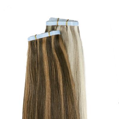 China Pulled Wave Silky Straight Thick Double End Raw Virgin Cuticle Aligned Hair PU Skin Seamless Weft for sale