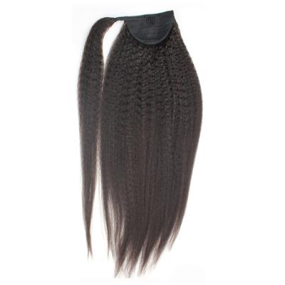 China Curly Straight Wrap Around Ponytail Extension Double Curly Straight Virgin Remy Hair for sale