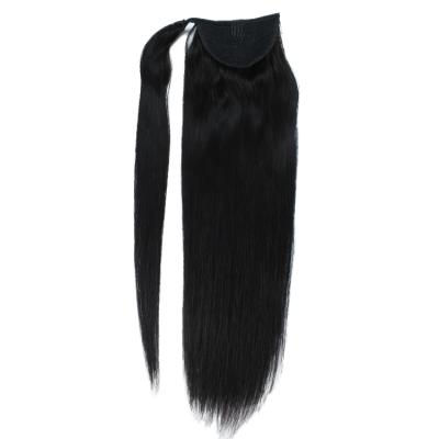 Κίνα Silky Straight Wave Wrap Ponytail Hair Extensions 100% Virgin Human Cuticle Aligned Ponytail Hair προς πώληση