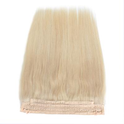 China 100% Long Lasting Russian Silky Straight Wave Hair Blonde Halo Hair Extensions 100G 120G 140G 180G 200G for sale