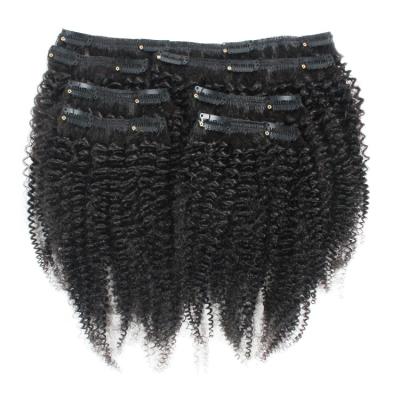 China 100% Afro Kinky Curly Afro Wave Hair Clip In Hair Extensions for sale