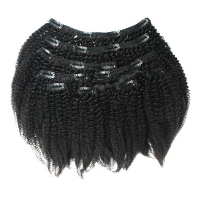 중국 100% Real Afro Curly Wave Hair Extensions Afro Kinky Curly Clip In Hair Extension For Black Women 판매용