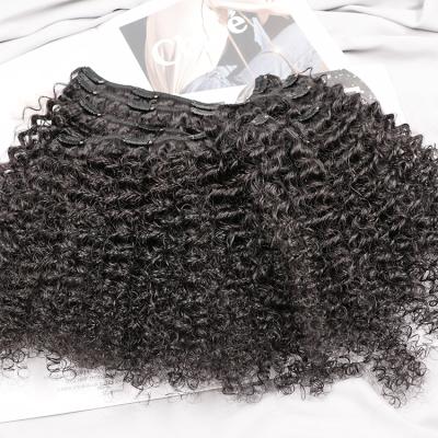 중국 3A 3B 3C 4B 4C Afro Kinky Curly Clip Ins Virgin Brazilian Raw Cuticle Aligned Cuticle Aligned Hair Extension Clip In 판매용