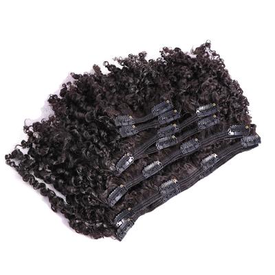 Китай Curly Wholesale 4A 4B 4C Curly Clip In Hair 100 Jerry Curly Curly Straight Hair Extensions 10 Pieces Clip In Hair Extensions продается