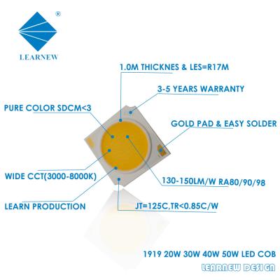 China 1919 COB LED FLIP CHIP 25W-50W HIGH CRI 70 / 80 / 90 / 95 Ra FOR FLASHLIGHT for sale