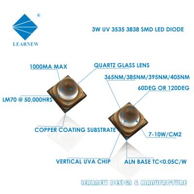 China Shenzhen fabricou o diodo emissor de luz UV de UVA 3W 365nm 385nm 395nm lasca-se para a cura de UV Curing Inkjet da impressora 3D à venda