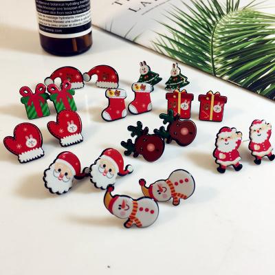 China Cute Trendy Trendy Acrylic Christmas Stud Earrings For Gift for sale