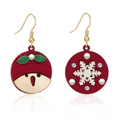 China TRENDY New Christmas Drop Hat Bear Penguin Asymmetrical Kids Earrings for sale