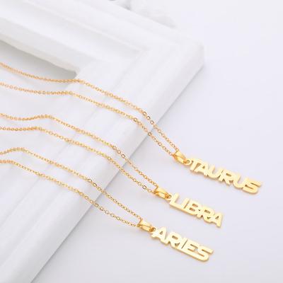 China FASHIONABLE Personalized Horoscope Gold Plated Stainless Steel Link Chain Necklaces Jewelry for sale