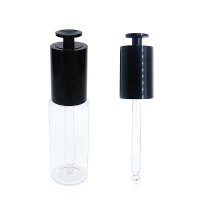 China Non Spill 18 410 Black Aluminum T Shaped Push Button Pipette Dropper For Serum for sale